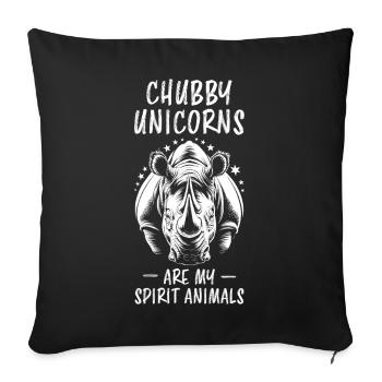 Rhino Saying Rhinos Funny Rhino Gift - Sofa pillowcase 17,3'' x 17,3'' (45 x 45 cm) - black - Front