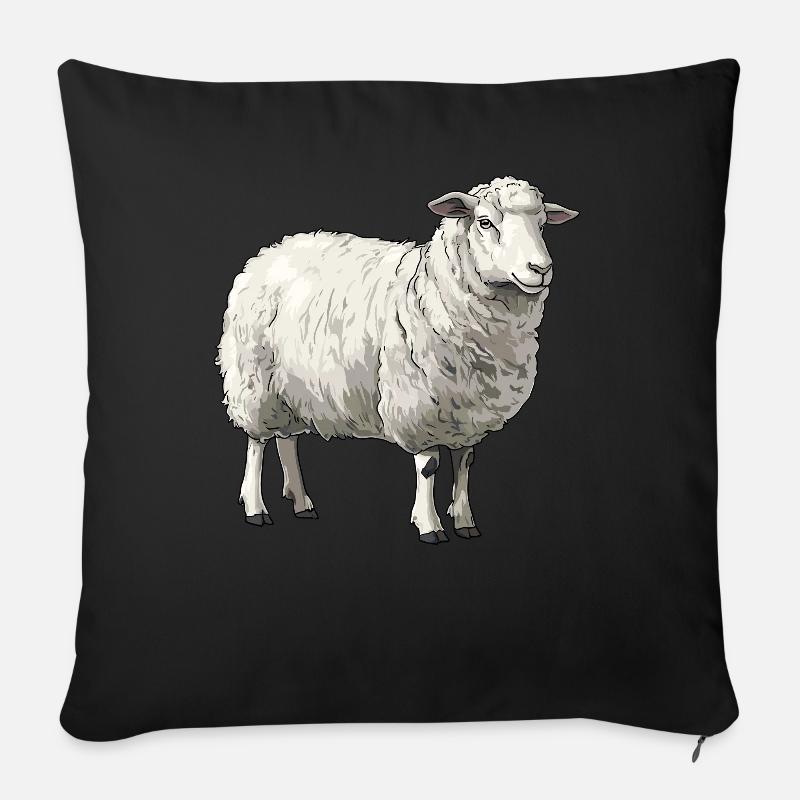 Schafe Schaf - Sofakissenbezug 45 x 45 cm - Schwarz