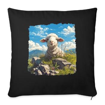 Sheep Sheep - Sofa pillowcase 17,3'' x 17,3'' (45 x 45 cm) - black - Front