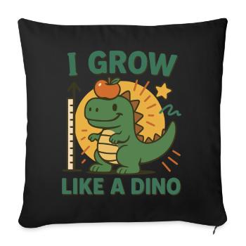 I Grow Like A Dino Dinosaurierliebhaber Kinder - Sofakissenbezug 45 x 45 cm - Schwarz - Vorne