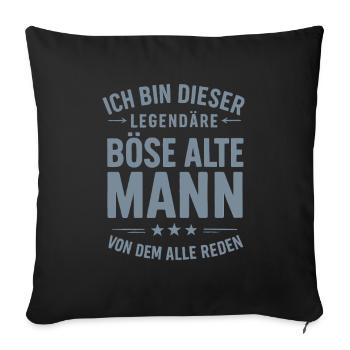 Legendary Evil Old Man Saying Design - Sofa pillowcase 17,3'' x 17,3'' (45 x 45 cm) - black - Front