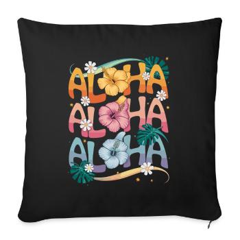 Aloha Tropical Flowers Color Splendor - Sofa pillowcase 17,3'' x 17,3'' (45 x 45 cm) - black - Front