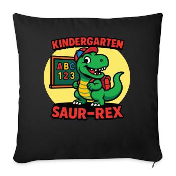 Pépinière Saur-Rex Dinosaure - Housse de coussin décorative 45 x 45 cm - noir - Devant