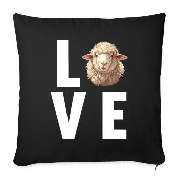 Sheep Sheep - Sofa pillowcase 17,3'' x 17,3'' (45 x 45 cm) - black - Front