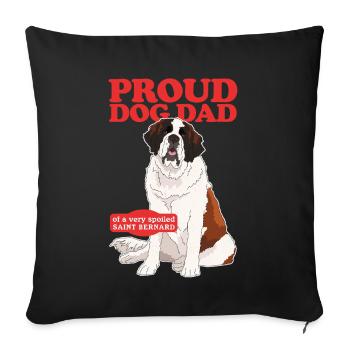 Papa Saint-Bernard Chien Cadeau pour chien - Housse de coussin décorative 45 x 45 cm - noir - Devant