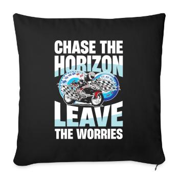 Chase The Horizon Leave The Worries Moto - Housse de coussin décorative 45 x 45 cm - noir - Devant