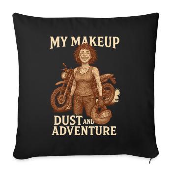 My Makeup Dust And Adventure Motorcycle Biker - Sofa pillowcase 17,3'' x 17,3'' (45 x 45 cm) - black - Front