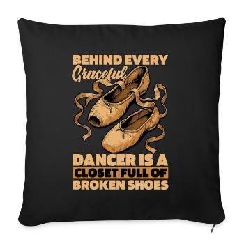 Ballet Behind Every Graceful Dancer Ballet Teacher - Sofa pillowcase 17,3'' x 17,3'' (45 x 45 cm) - black - Front