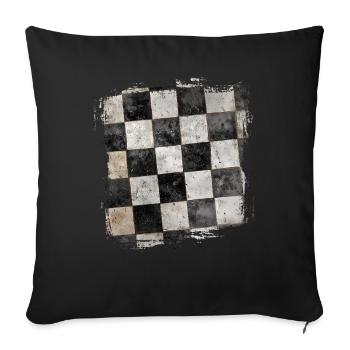 Grunge Checkerboard Black and White Retro - Sofa pillowcase 17,3'' x 17,3'' (45 x 45 cm) - black - Front