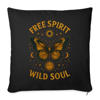 Free Spirit Wild SoulArt - Sofa pillowcase 17,3'' x 17,3'' (45 x 45 cm) - black - Front