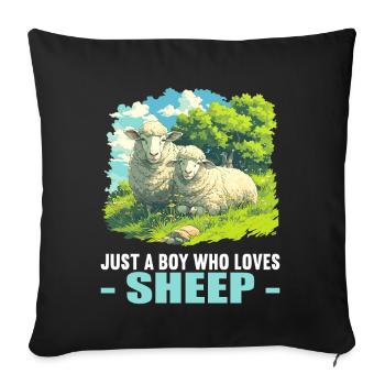 Sheep Sheep - Sofa pillowcase 17,3'' x 17,3'' (45 x 45 cm) - black - Front