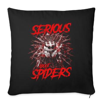 Serious About Jumping Spiders Pet Spider Owner - Sofa pillowcase 17,3'' x 17,3'' (45 x 45 cm) - black - Front