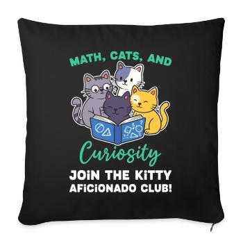 Math Cats Cat Lover Teacher Student - Sofa pillowcase 17,3'' x 17,3'' (45 x 45 cm) - black - Front