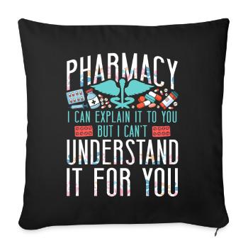 Technicien en pharmacie - Housse de coussin décorative 45 x 45 cm - noir - Devant