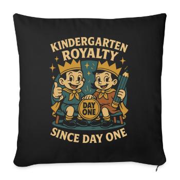 Kindergarten Royalty Day One Saying - Sofa pillowcase 17,3'' x 17,3'' (45 x 45 cm) - black - Front