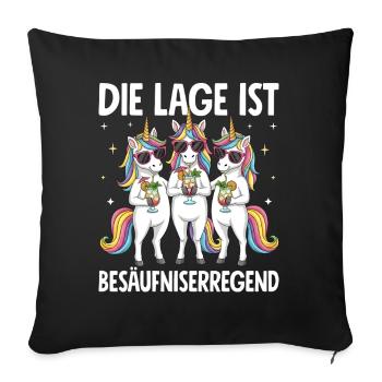 The situation is drunkenness - Sofa pillowcase 17,3'' x 17,3'' (45 x 45 cm) - black - Front