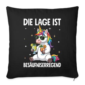 The situation is drunkenness - Sofa pillowcase 17,3'' x 17,3'' (45 x 45 cm) - black - Front