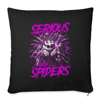 Serious About Jumping Spiders Pet Spider Owner - Sofa pillowcase 17,3'' x 17,3'' (45 x 45 cm) - black - Front