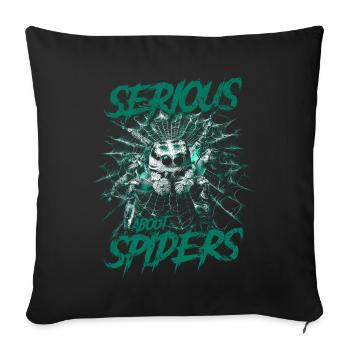 Serious About Jumping Spiders Pet Spider Owner - Sofa pillowcase 17,3'' x 17,3'' (45 x 45 cm) - black - Front