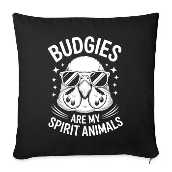 Perruche disant drôle de perruche cadeau - Housse de coussin décorative 45 x 45 cm - noir - Devant
