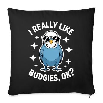 Perruche disant drôle de perruche cadeau - Housse de coussin décorative 45 x 45 cm - noir - Devant