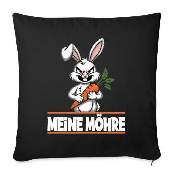 Funny Bunny with Carrot - My Carrot - Sofa pillowcase 17,3'' x 17,3'' (45 x 45 cm) - black - Front