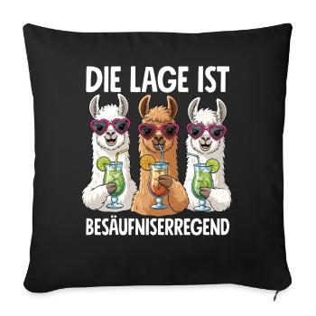 The situation is drunkenness - Sofa pillowcase 17,3'' x 17,3'' (45 x 45 cm) - black - Front