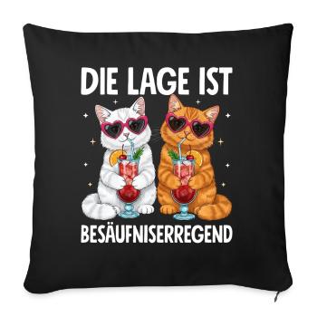 The situation is drunkenness - Sofa pillowcase 17,3'' x 17,3'' (45 x 45 cm) - black - Front
