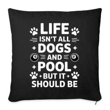 Billard Dire Drôle Billard Billard Cadeau - Housse de coussin décorative 45 x 45 cm - noir - Devant