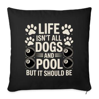 Billard Dire Drôle Billard Billard Cadeau - Housse de coussin décorative 45 x 45 cm - noir - Devant