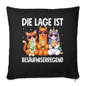 The situation is drunkenness - Sofa pillowcase 17,3'' x 17,3'' (45 x 45 cm) - black - Front