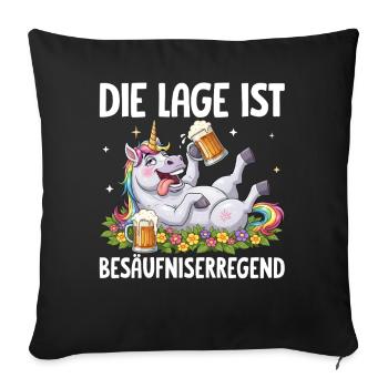 Die Lage Ist Besäufniserregend - Sofakissenbezug 45 x 45 cm - Schwarz - Vorne