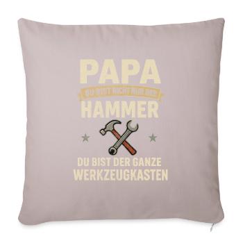 Papa – Tu es toute la boîte à outils - Housse de coussin décorative 45 x 45 cm - taupe clair - Devant
