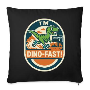 Jardin d’enfants Dino-Fast T-Rex Fun - Housse de coussin décorative 45 x 45 cm - noir - Devant