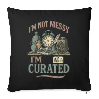 Antique collector Messy Curated - Sofa pillowcase 17,3'' x 17,3'' (45 x 45 cm) - black - Front