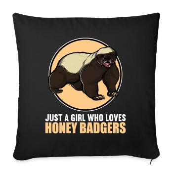 Blaireau de miel Honigsdachs - Housse de coussin décorative 45 x 45 cm - noir - Devant