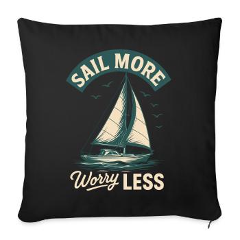 Vintage Design More Sailing Captain Boat - Sofa pillowcase 17,3'' x 17,3'' (45 x 45 cm) - black - Front