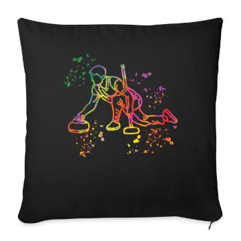 Curler Winter Sports Curling - Sofa pillowcase 17,3'' x 17,3'' (45 x 45 cm) - black - Front