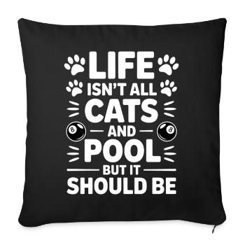 Billard Dire Drôle Billard Billard Cadeau - Housse de coussin décorative 45 x 45 cm - noir - Devant
