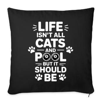 Billard Dire Drôle Billard Billard Cadeau - Housse de coussin décorative 45 x 45 cm - noir - Devant