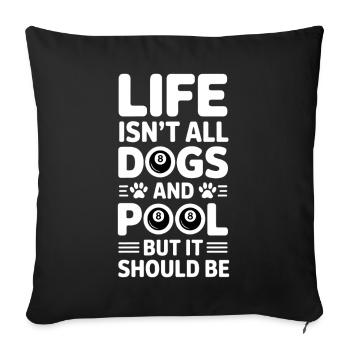 Billard Dire Drôle Billard Billard Cadeau - Housse de coussin décorative 45 x 45 cm - noir - Devant