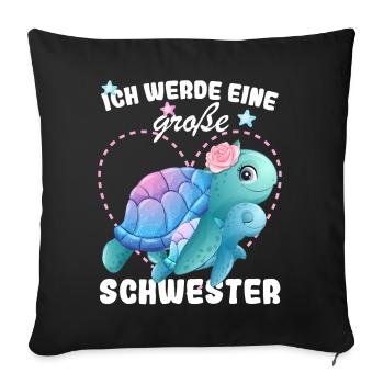 Nachwuchs Verkünden Ich Werde Große Schwester 2026 - Sofakissenbezug 45 x 45 cm - Schwarz - Vorne