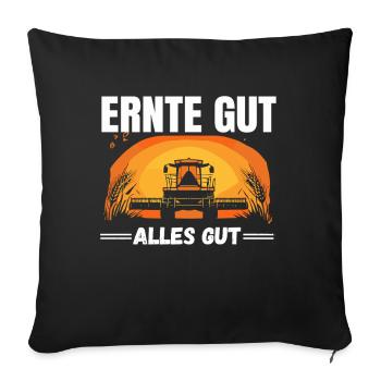 Harvest Good All Good Agricultural Motif - Sofa pillowcase 17,3'' x 17,3'' (45 x 45 cm) - black - Front