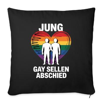 Bachelor Party Gay Heart Rainbow - Sofa pillowcase 17,3'' x 17,3'' (45 x 45 cm) - black - Front