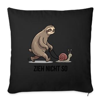 Don't pull like that - funny sloth and snail - Sofa pillowcase 17,3'' x 17,3'' (45 x 45 cm) - black - Front