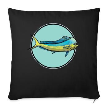 Mahi Mahi Goldmakrele - Sofakissenbezug 45 x 45 cm - Schwarz - Vorne