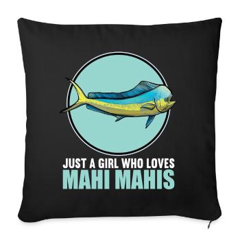 Mahi Mahi Goldmakrele - Sofakissenbezug 45 x 45 cm - Schwarz - Vorne