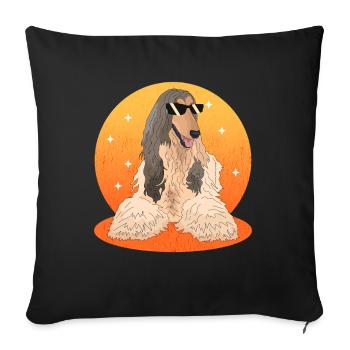 Lévrier afghan Chien Propriétaire Cadeaux - Housse de coussin décorative 45 x 45 cm - noir - Devant