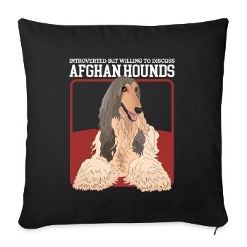 Cadeaux pour les propriétaires de lévriers afghans - Housse de coussin décorative 45 x 45 cm - noir - Devant
