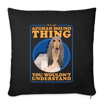 Lévrier afghan chien Cadeaux - Housse de coussin décorative 45 x 45 cm - noir - Devant